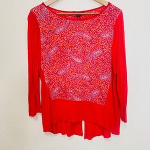 Lucky Brand | Red Paisley Print Blouse L